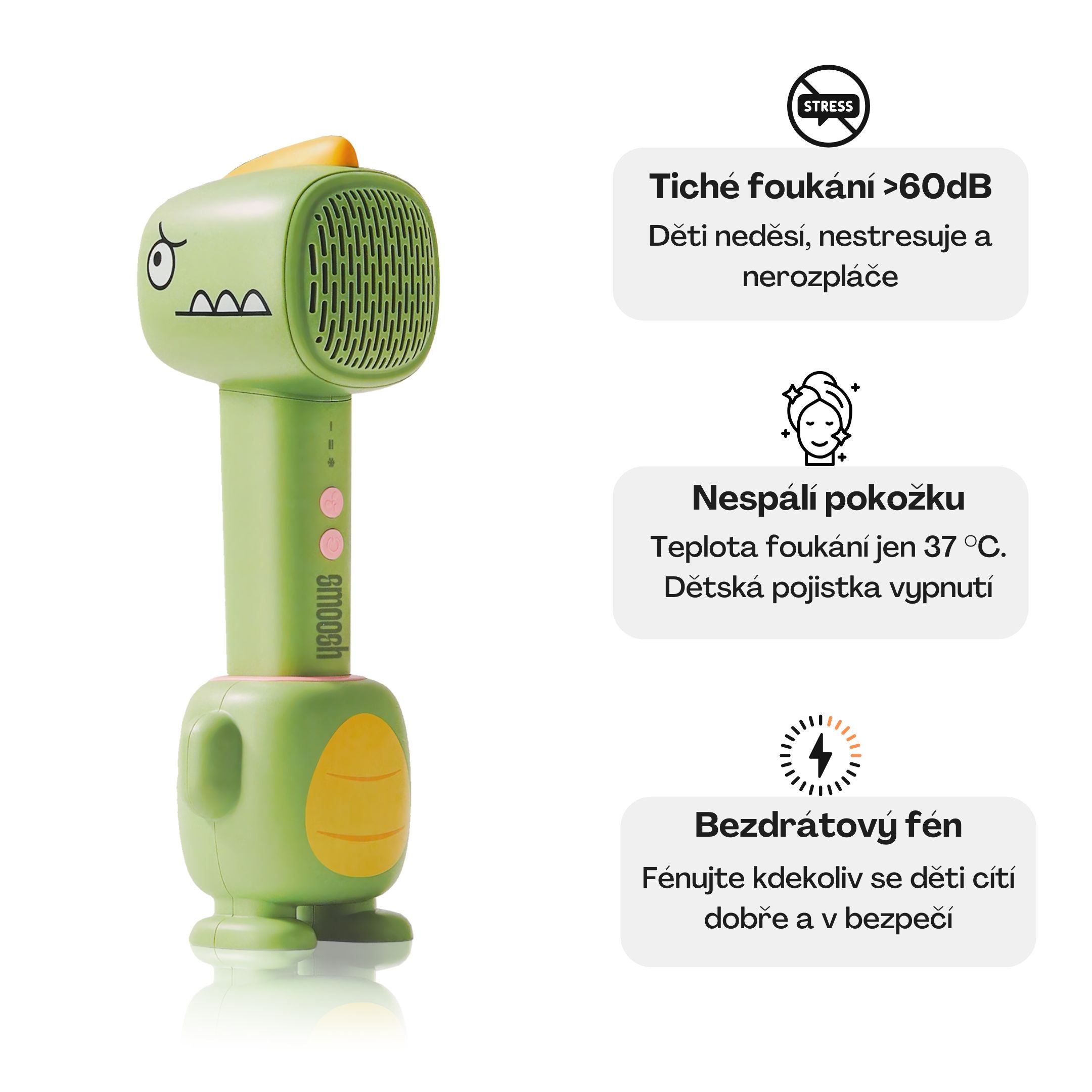 Bezdrátový dětský fén Smoosh